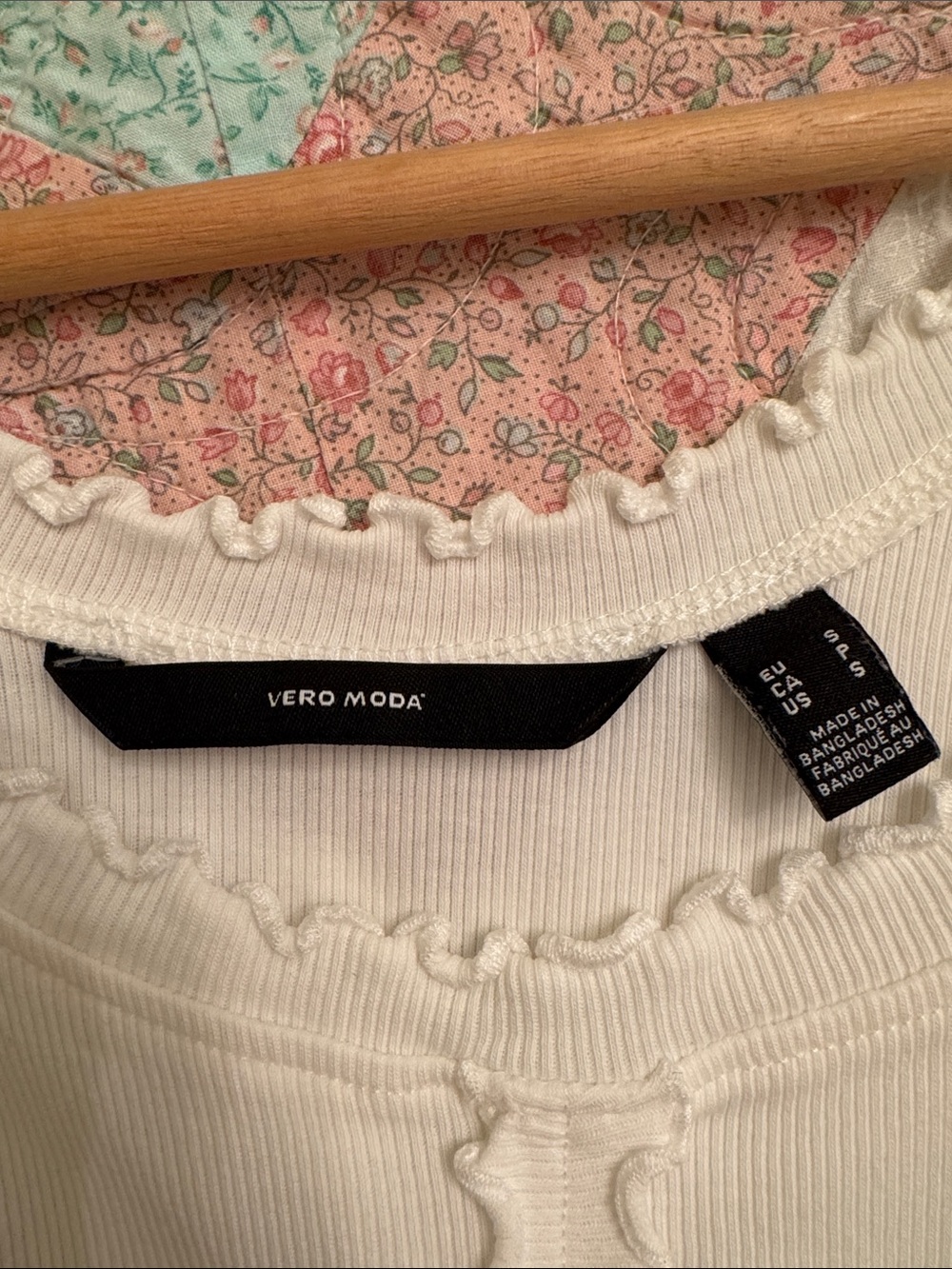 White Tank with Ruffle Trim - Picture 2 of 4